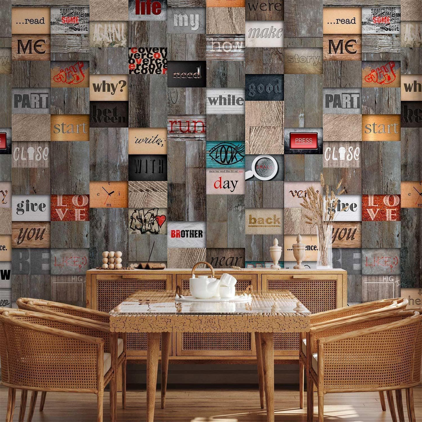 Tapete - Wooden Inscription