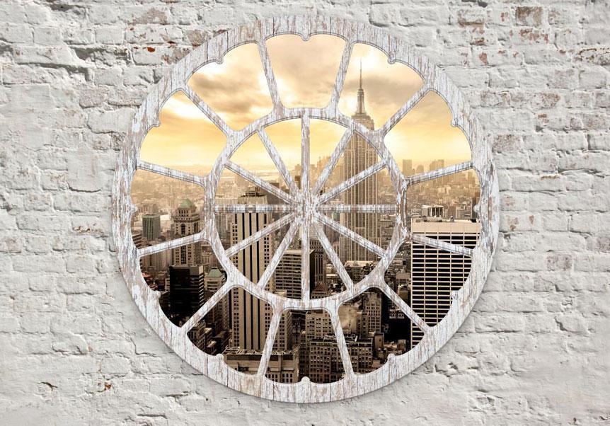 Fototapete – New York Skyline durch das Fenster