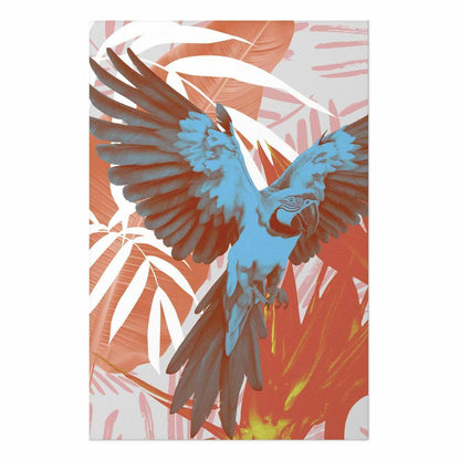 Poster - Exotic Wings - parrot among abstract leaf patterns