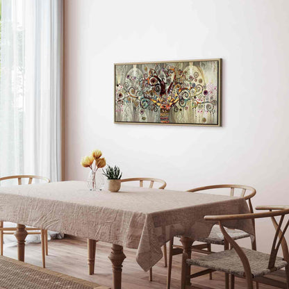 Leinwandbild Lebensbaum Bunt – Symbolische Wandkunst