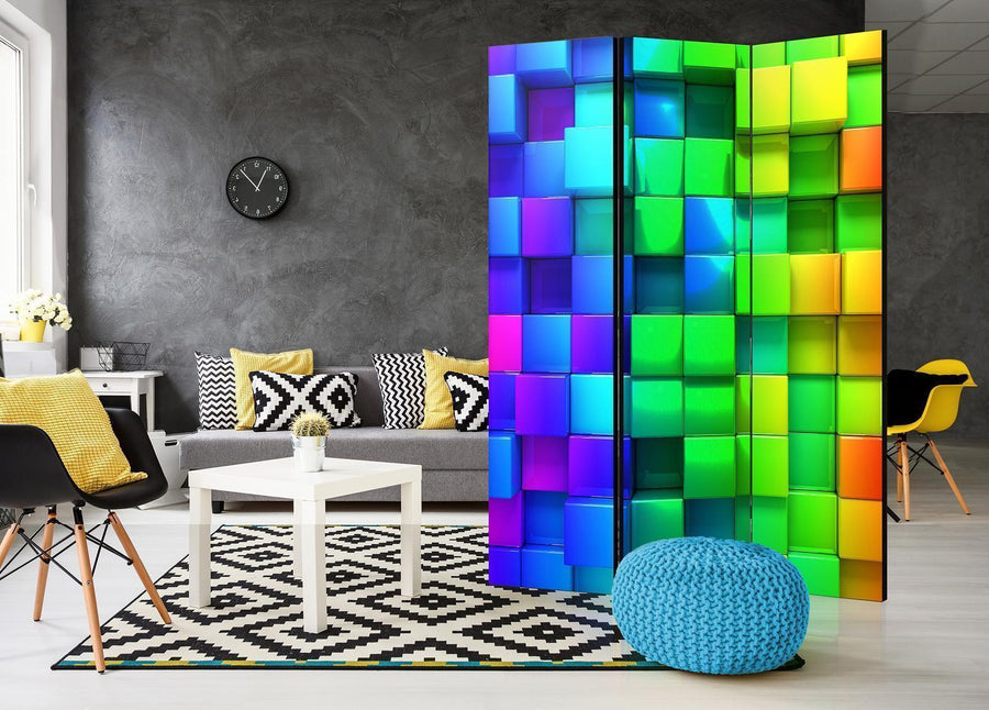 Paravent - Colourful Cubes Artgeist