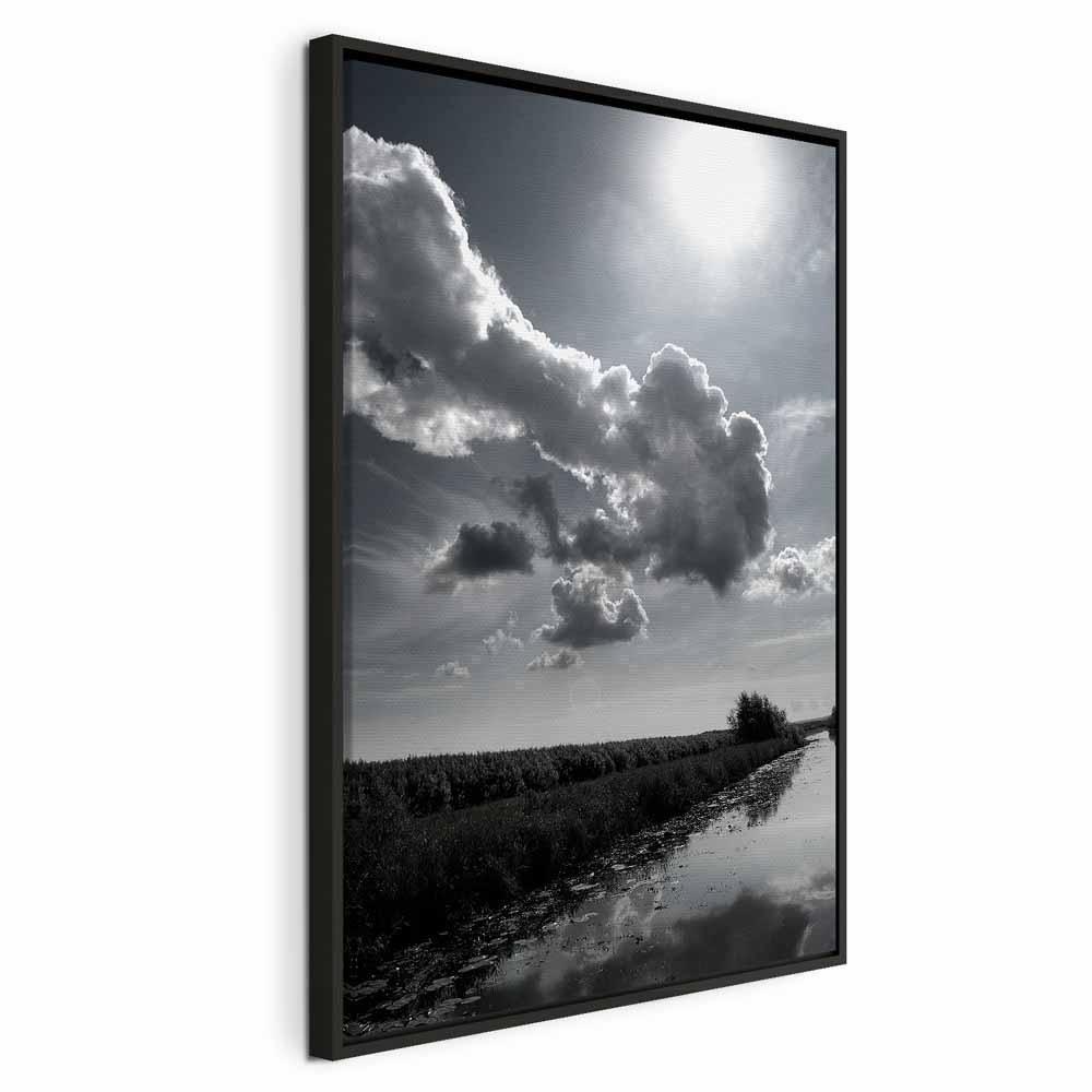 Leinwandbild - Sun Over Clouds (1-part) - Sky Reflection in Water Field