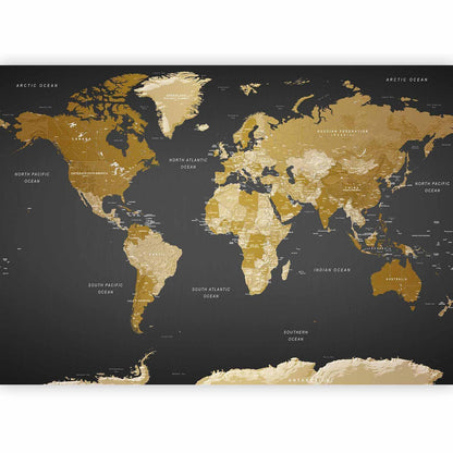 Wandtapete mit geografischem Design in neutralen Farben

