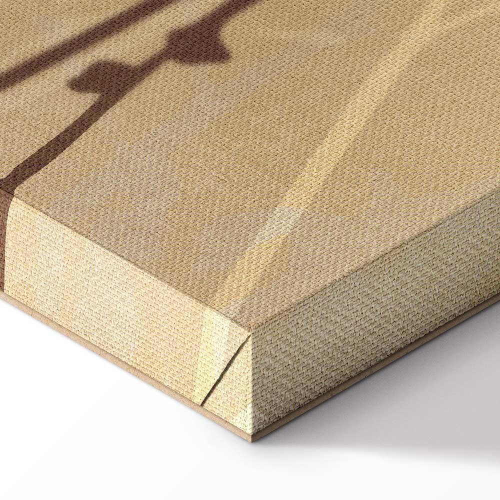 Leinwandbild - Tiny Bird - Colorful Grasses in Golden Shades of Sunset