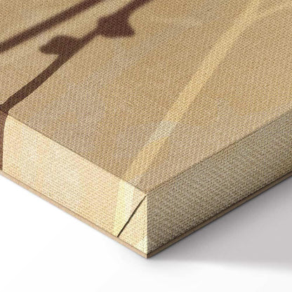 Leinwandbild - Tiny Bird - Colorful Grasses in Golden Shades of Sunset