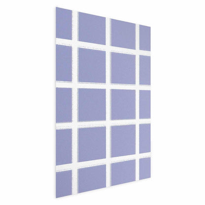 Poster - White Lines - a grid with large gaps on a blue background Artgeist