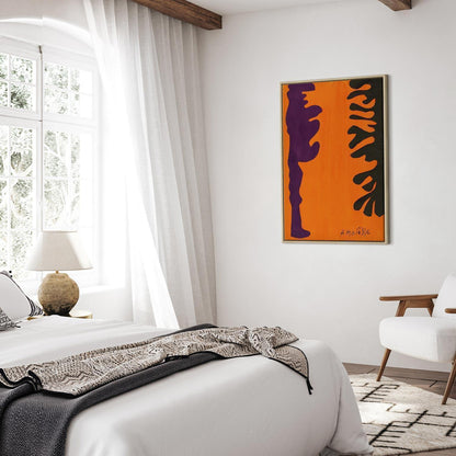 Leinwandbild - Henri Matisse – Black and Violet Arabesques on Orange