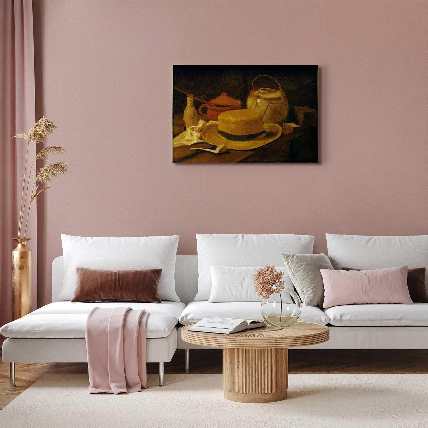 Leinwandbild - Vincent Van Gogh – Still life with yellow straw hat