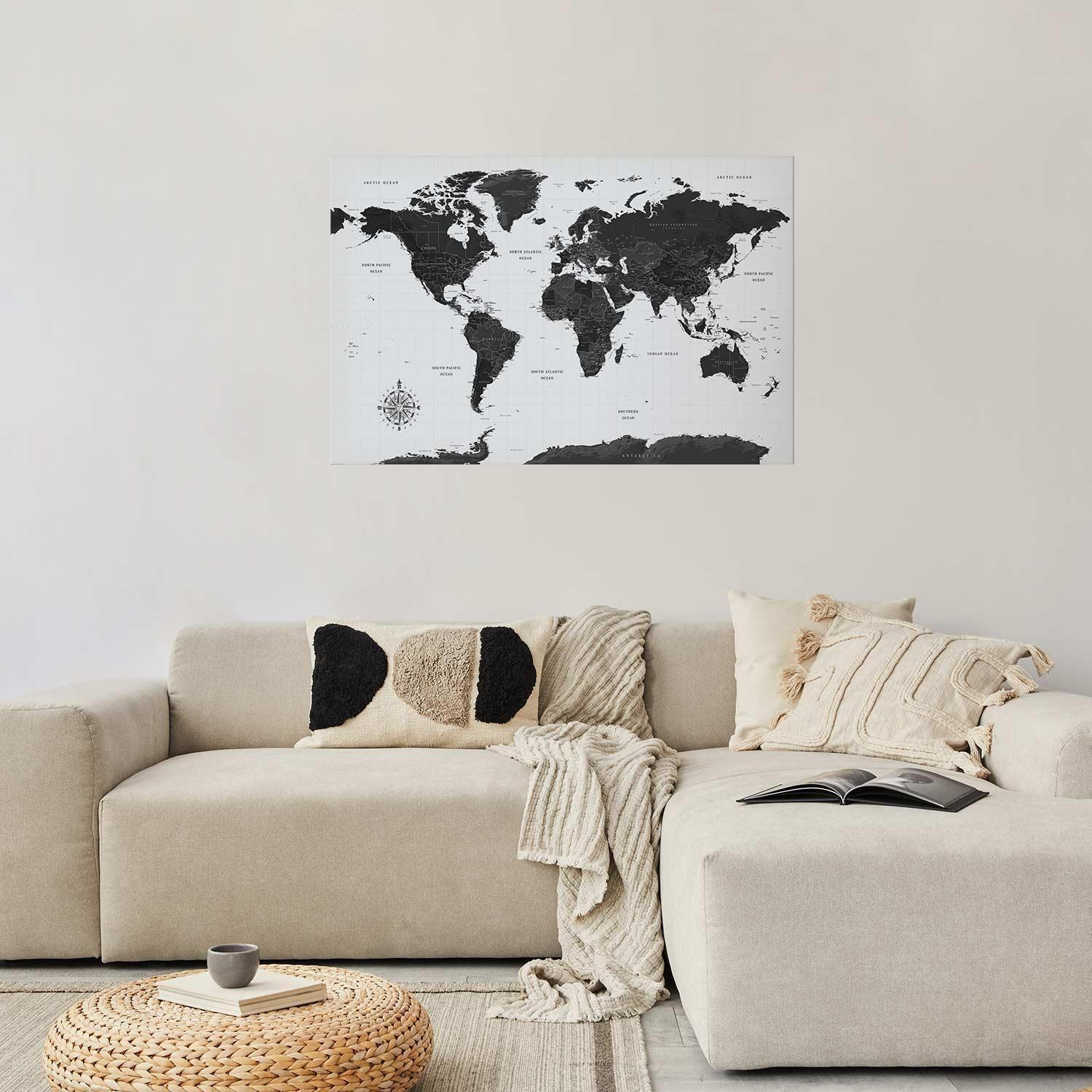 Poster - Monochromatic Map Artgeist
