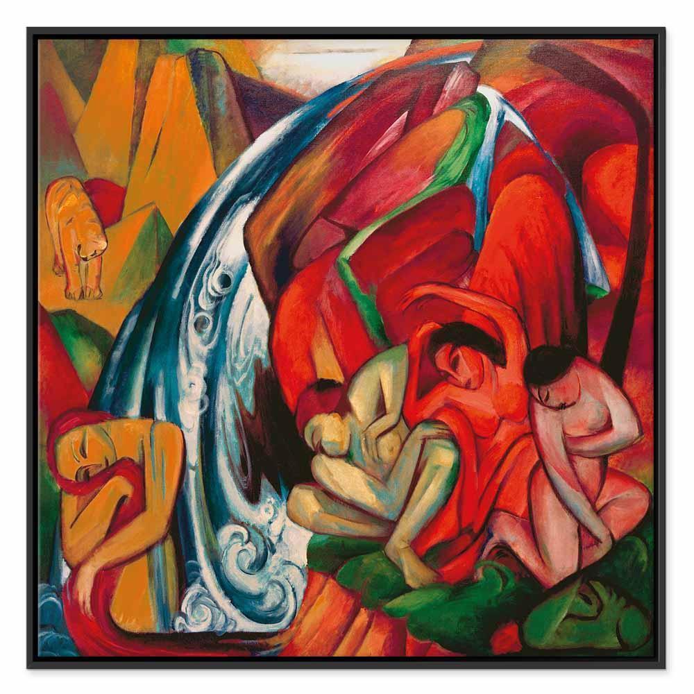 Leinwandbild - Franz Marc – The waterfall (Women under a waterfall)