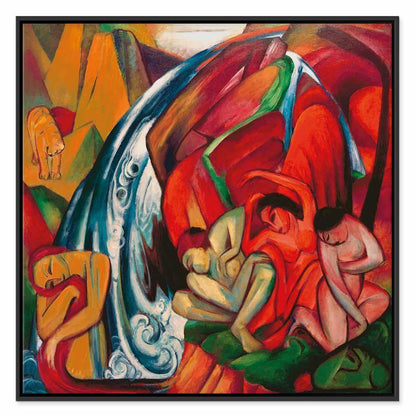 Leinwandbild - Franz Marc – The waterfall (Women under a waterfall)