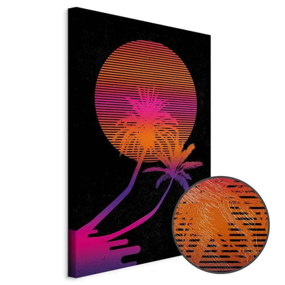 Leinwandbild - Palm at Sunrise (1 Part) Vertical