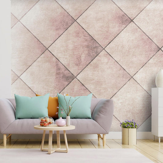 Fototapete - Perfect cuts - geometric symmetrical tiled pattern with pattern Artgeist