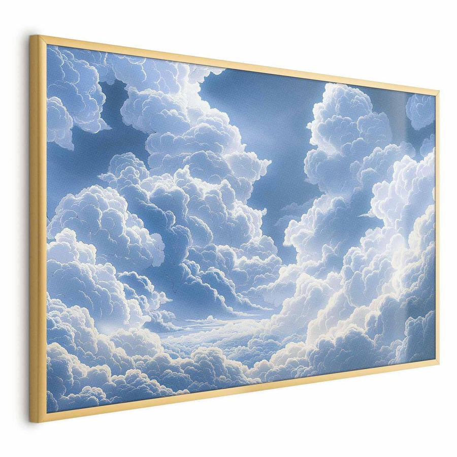 Poster - Blue Sky Breaking Through White, Fluffy Clouds Artgeist