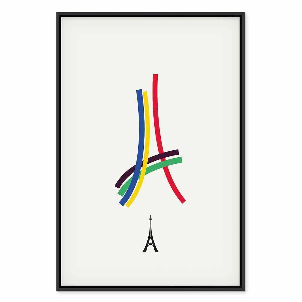 Leinwandbild - Eiffel Tower - Colorful Graphics - Abstraction