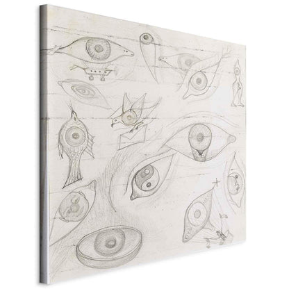 Leinwandbild - Frida Kahlo – Drawing of Eyes