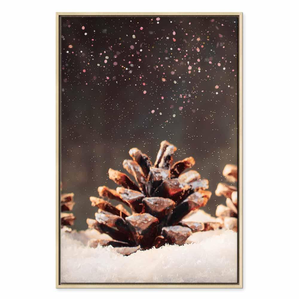 Leinwandbild - Winter Pine Cone (1 Part) Vertical
