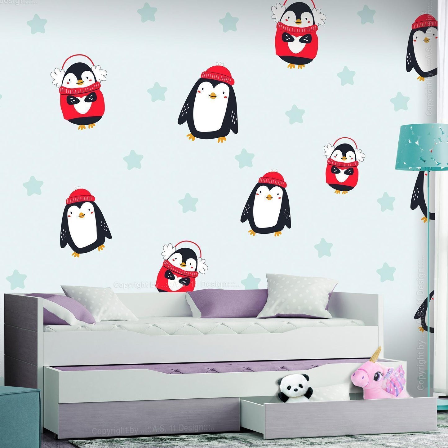 Fototapete - Brawling Penguins Artgeist