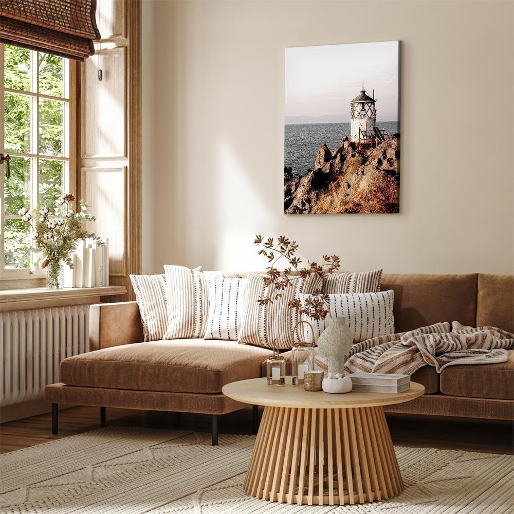 Leinwandbild - Lantern On The Cliff (1 Part) Vertical