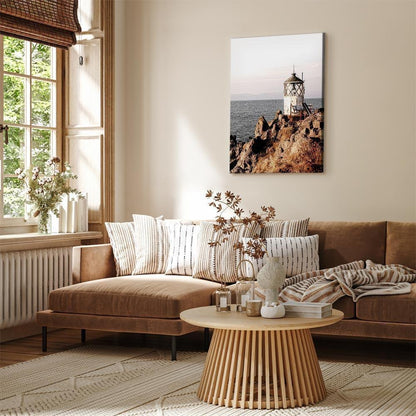 Leinwandbild - Lantern On The Cliff (1 Part) Vertical