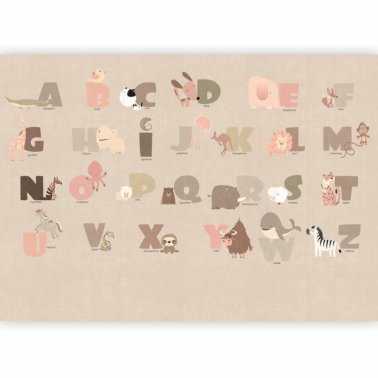 Fototapete - A Beige Alphabet