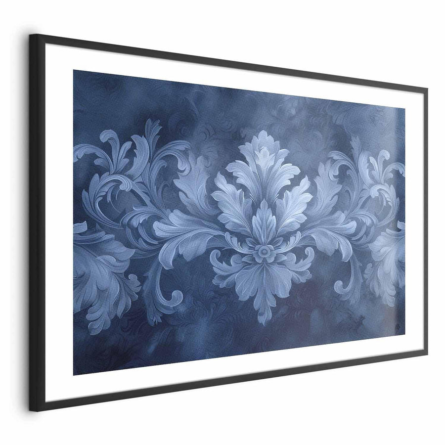 Poster - Blue Ornament in Cool Shades Artgeist