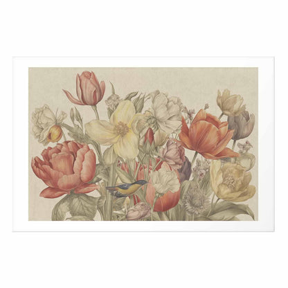 Poster - Flower Bouquet on a Cream Background