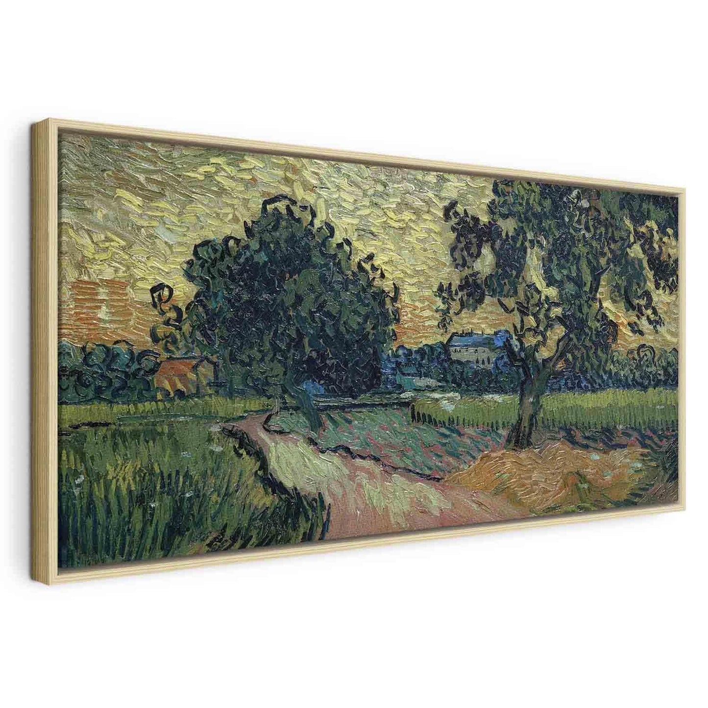 Leinwandbild - Landscape with the Chateau of Auvers at Sunset (Vincent Van Gogh) Artgeist