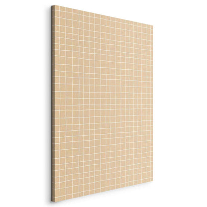 Leinwandbild - Waving Lines - Creamy Grid on a Noisy Pastel Background