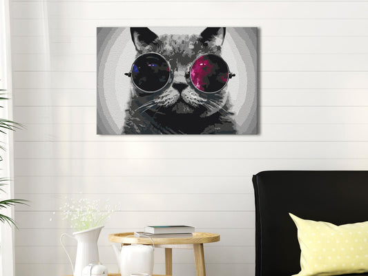 Malen nach Zahlen - Cat With Glasses