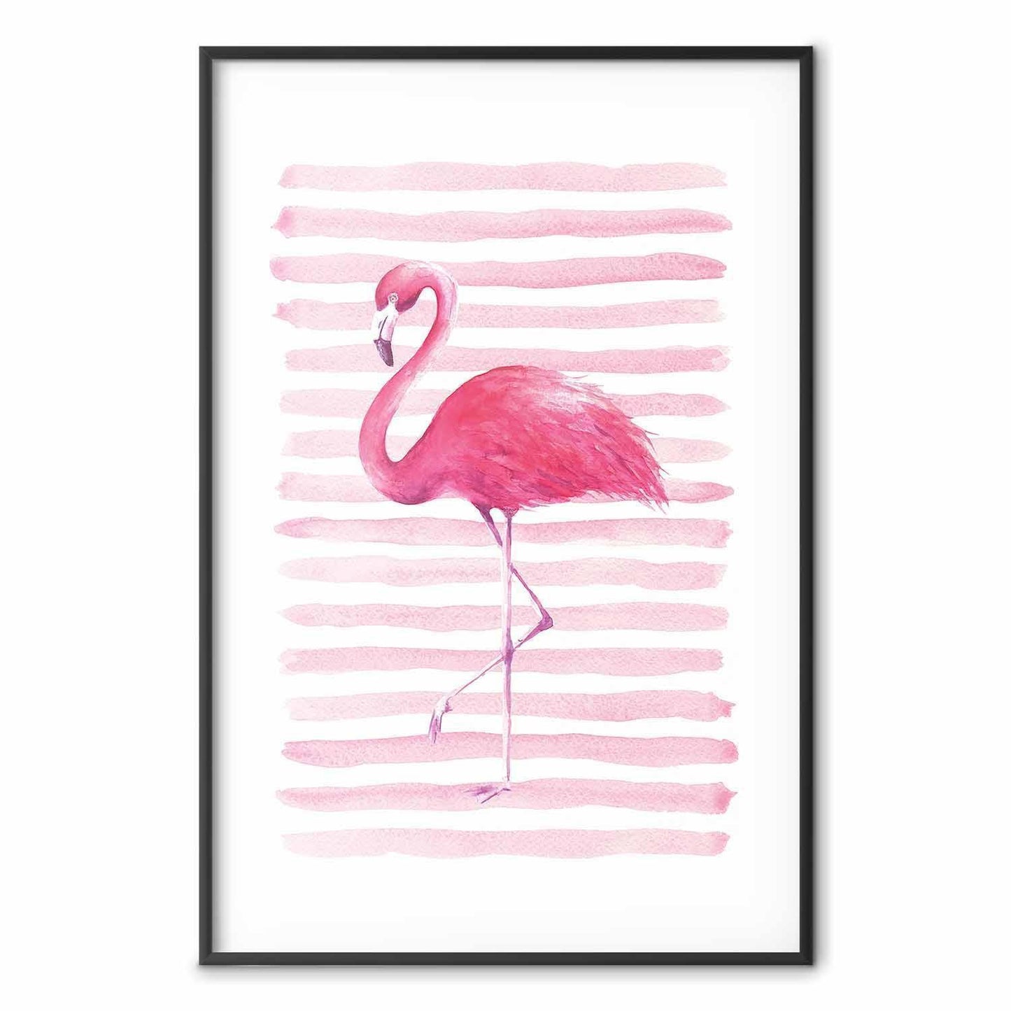 Poster - Flamingo and Stripes
