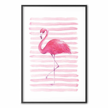 Poster - Flamingo and Stripes