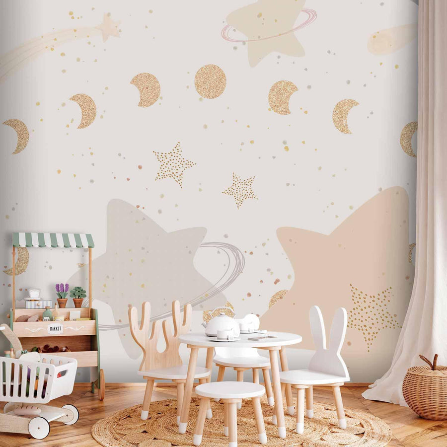 Fototapete - Phases of the Moon Among Stardust Artgeist