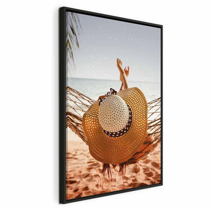 Leinwandbild - Hammock on the Beach (1 Part) Vertical