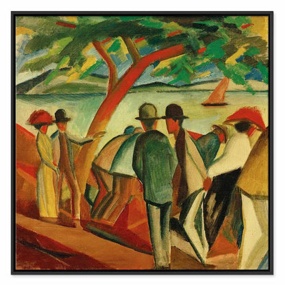 Leinwandbild - August Macke – Spaziergänger am See
