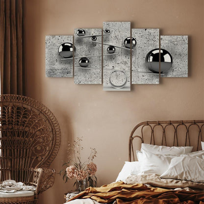 Leinwandbild - Balls and Concrete (5 Parts) Wide