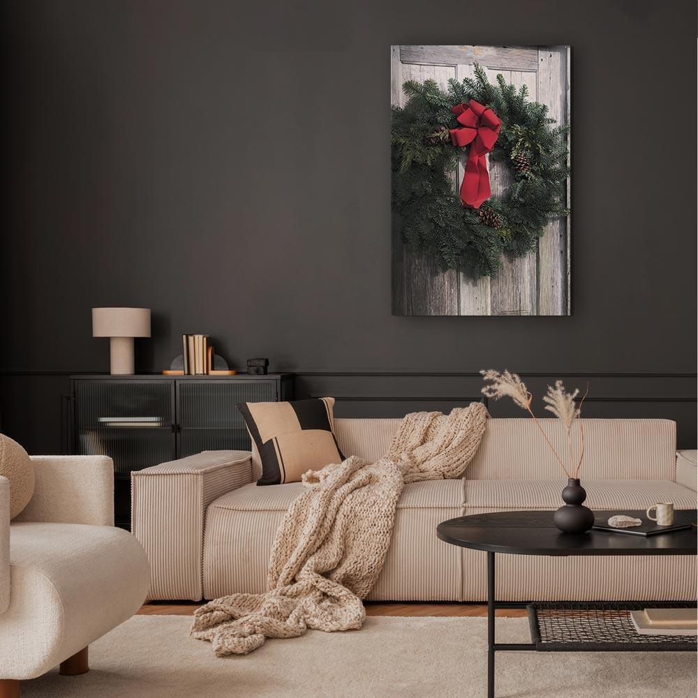 Leinwandbild - Christmas Wreath (1 Part) Vertical