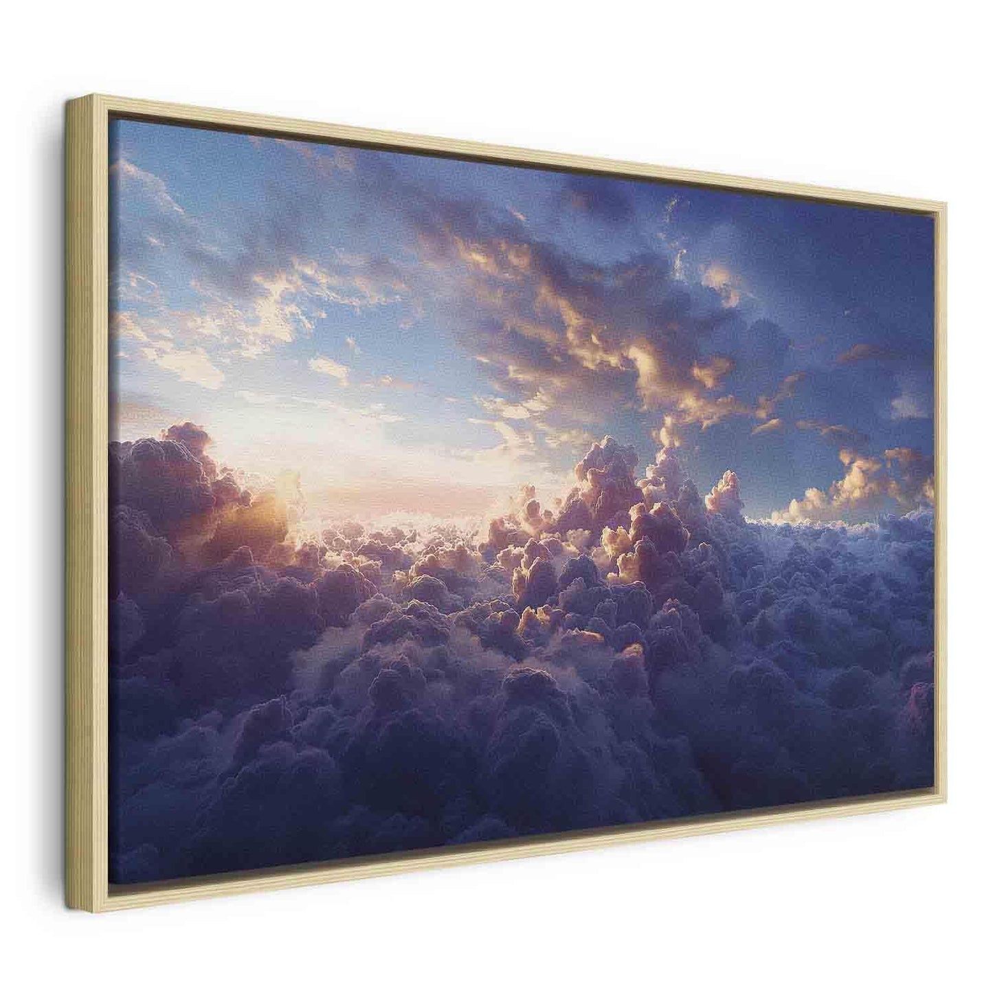 Leinwandbild - The Sun in Hiding: The Golden Face of the Sky Over a Cloudy Sea Artgeist