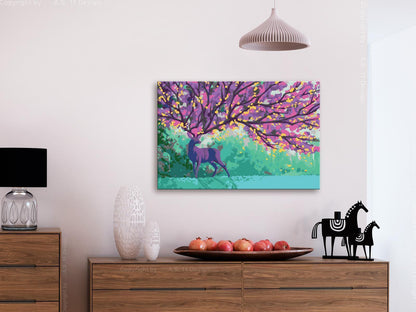 Malen nach Zahlen Purple Deer Geschenk - faszinierendes Hirsch-Motiv für kreative Entspannung