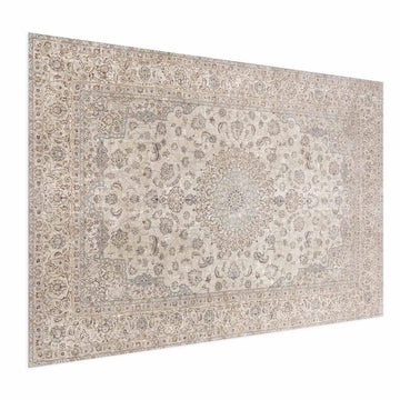 Poster - Sand Carpet - Worn Persian Rug with Rich Ornamental Motifs Artgeist