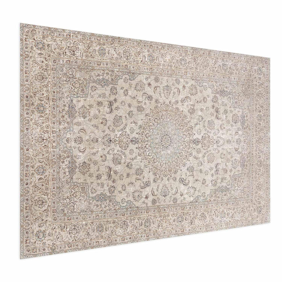 Poster - Sand Carpet - Worn Persian Rug with Rich Ornamental Motifs Artgeist