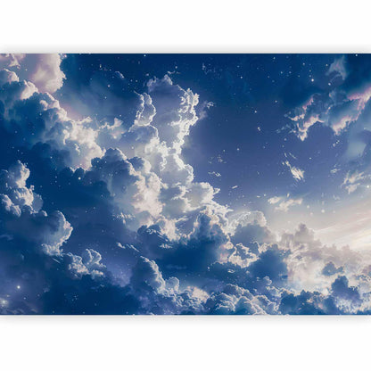 Fototapete - Starry Clouds and Delicate Light Over a Corner of the Sky