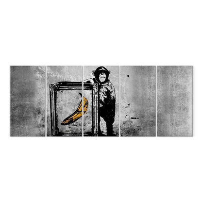 Leinwandbild - Banksy: Monkey with Frame