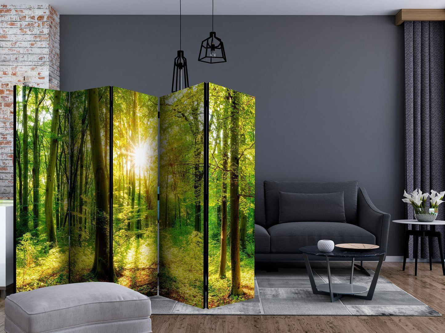 Paravent - Forest Rays II Artgeist