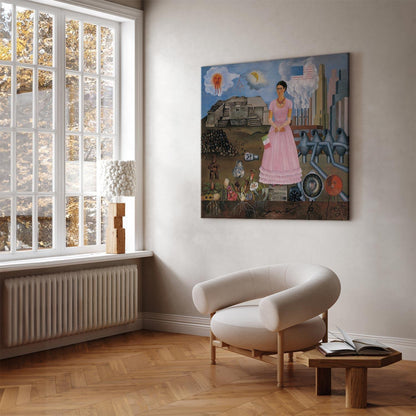 Leinwandbild - Frida Kahlo – Self-Portrait on the Borderline Between Mexico and the United States