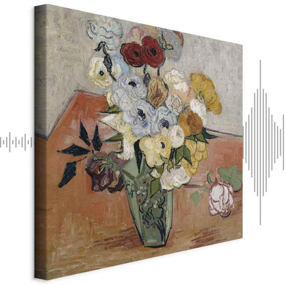 Leinwandbild - Vincent Van Gogh – Stilllife with Japanese vase, roses and anemones