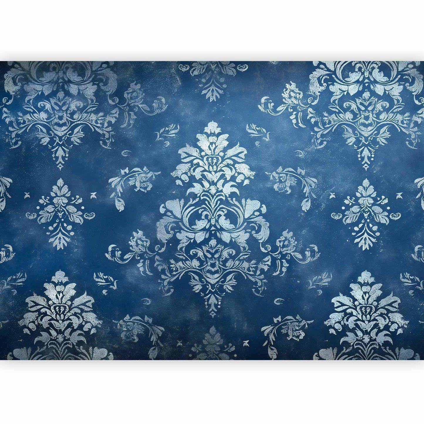 Fototapete - Retro Ornament Decorative Motif in Worn Blues Artgeist