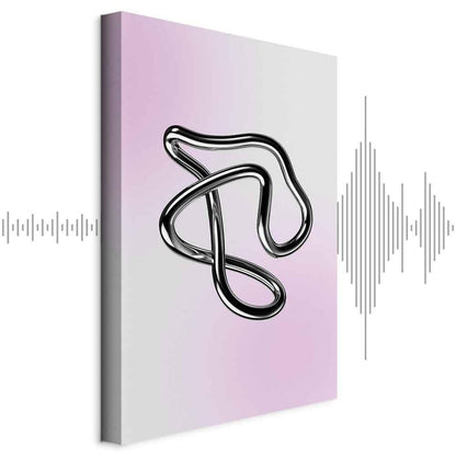 Leinwandbild - Silver Intricacies - Fluid Metallic Figure on a Gradient Background