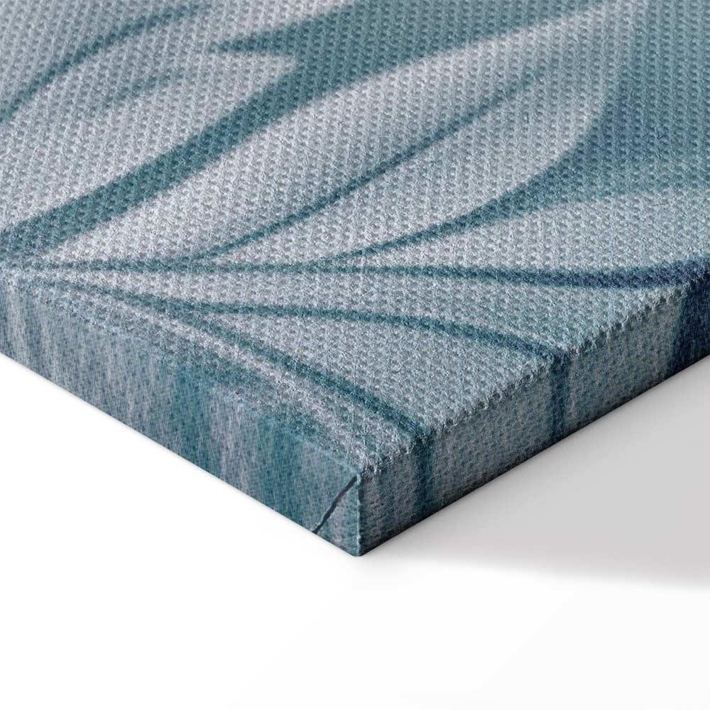 Leinwandbild - Ornaments in Worn Muted Turquoises: Delicate Plant Pattern