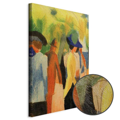 Leinwandbild - August Macke – Walker under trees (Walker in the park)
